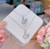 Birthday charm, rabbit, cute universal brand necklace, advanced chain for key bag , 2023 collection, high-quality style