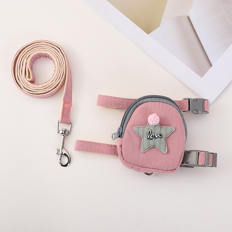 Coleira para cachorro e gato com estrela do mar fofa, colete, mochila, bolsa escolar para atividades ao ar livre, suprimentos para animais de estimação_voghion.com