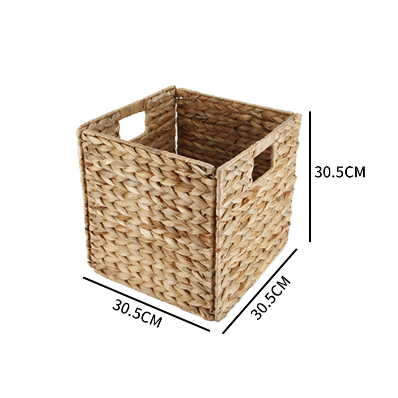Cesta de almacenamiento de paja de calabaza transfronteriza tejida a mano cesta de almacenamiento caja de almacenamiento de artículos diversos caja de almacenamiento cuadrada marco de almacenamiento plegable