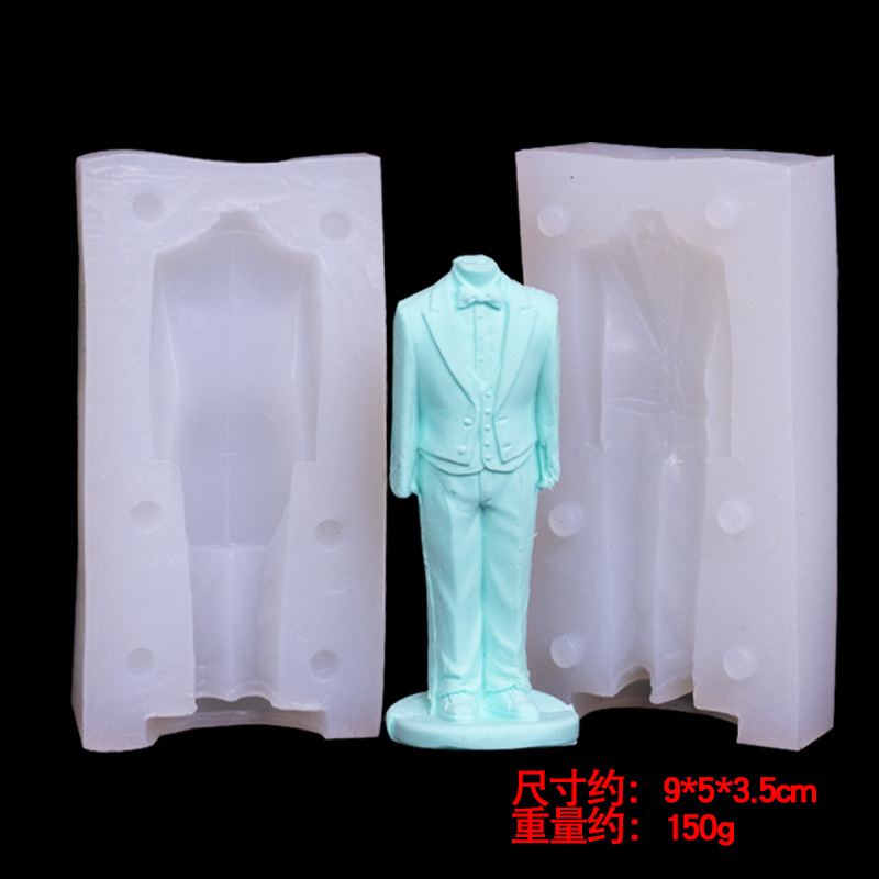 3D traje de modelado silicona molde creativo hecho a mano fondant cerámica suave arcilla epoxi decoración yeso