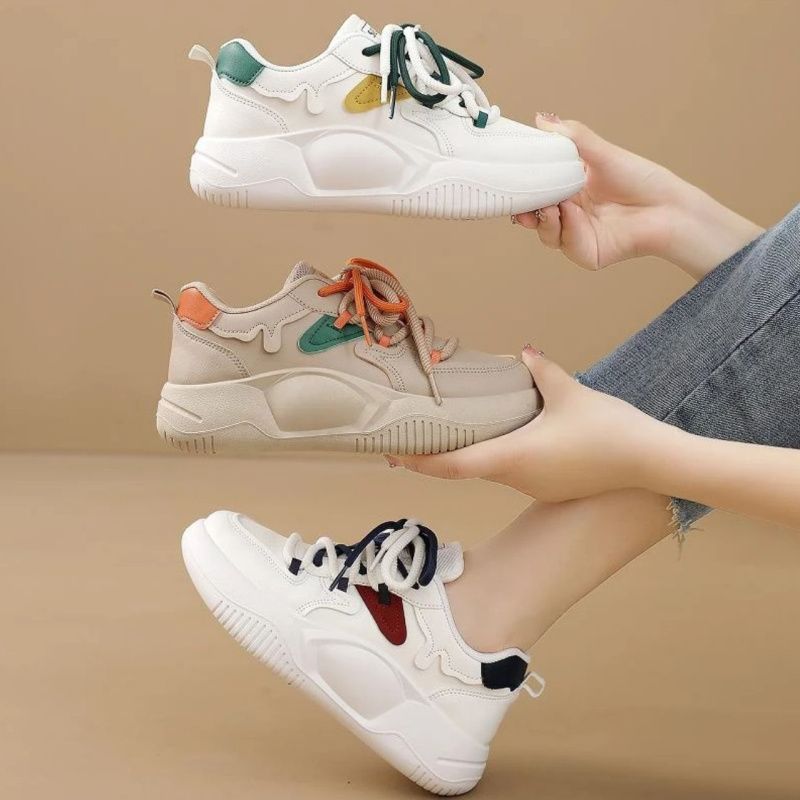 Zapatos de pop pop para mujeres 2024 primavera y otoño nuevos zapatos blancos para mujeres con suela suave antideslizante impermeable zapatos de verano