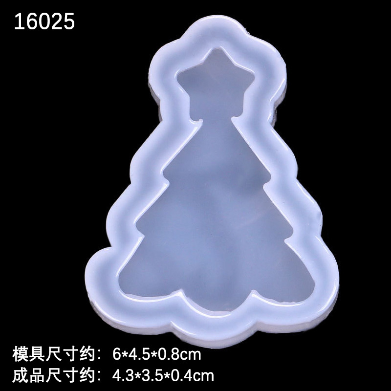 Árbol de Navidad muñeco de nieve espejo epoxi molde de silicona DIY accesorios para teléfonos móviles colgante copo de nieve ELK molde epoxi en stock