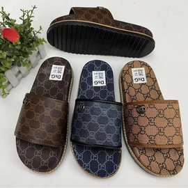 夏季新款拖鞋男鞋英伦风潮流一字拖一脚蹬户外休闲沙滩凉拖鞋