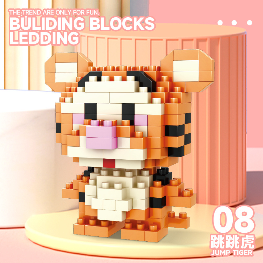 Bloques de construcción de micropartículas para niños decoración de muñecas de dibujos animados de animales juguetes ensamblados creativos para niños y niñas puesto de regalo al por mayor