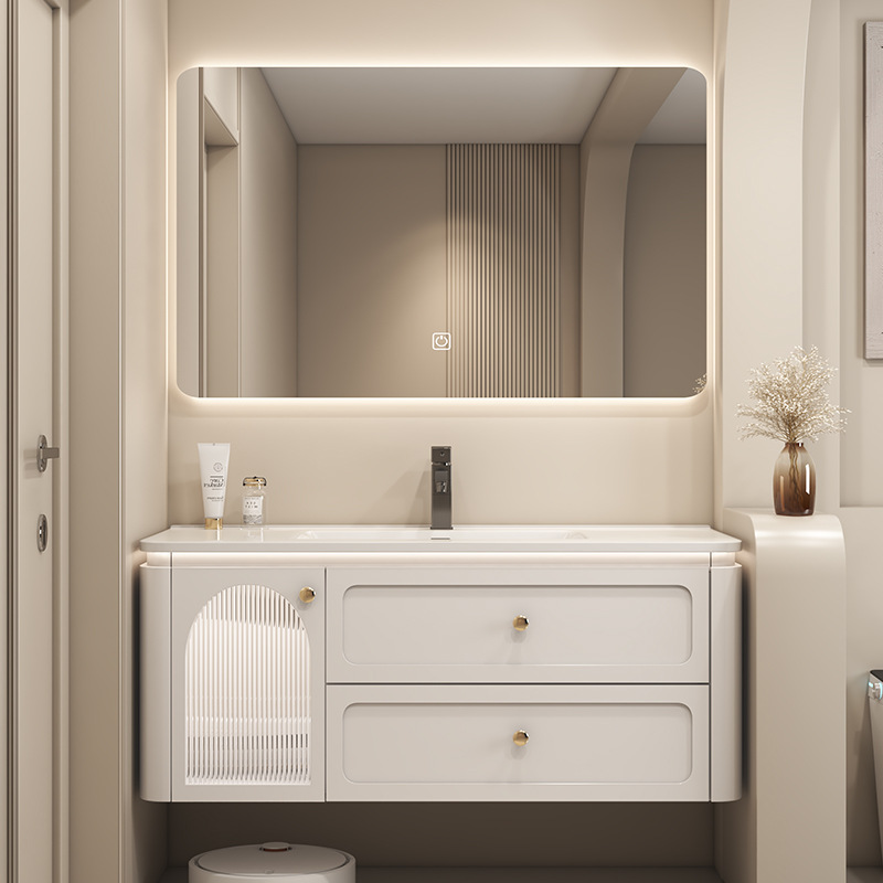 Roble arco protector lavabo de mano lavabo lavabo gabinete cerámico integral lavabo roble gabinete de baño combinación