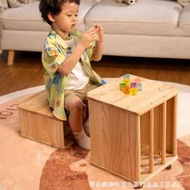 跨境实木儿童三角桌椅椅蒙特梭利儿童阅读桌椅幼儿园转换单桌双桌