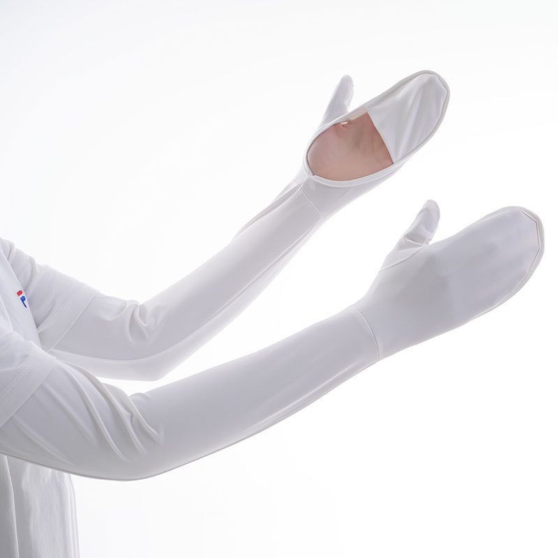 Protector solar mangas de hielo largas para mujer, seda de hielo de verano, protección UV, protección solar, protección solar, conducción, protector de manos, mangas de palma expuestas