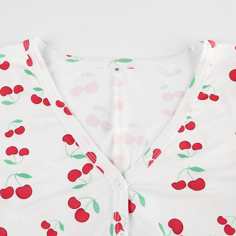 Mono sexy de manga corta con escote en V profundo y cuello halter, cómodo y ajustado para estar en casa.