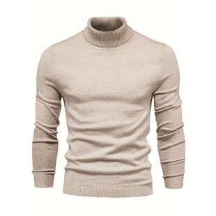 Y 80329 Men's Solid Color High Neck Sweater ��ʿ���Ië��