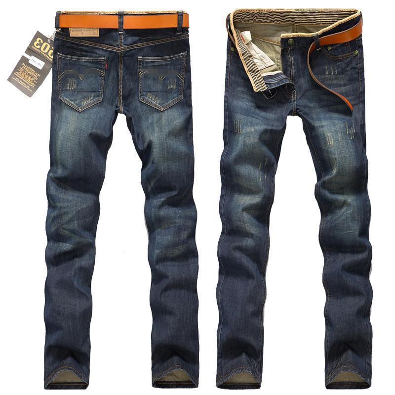 Spring and autumn men's jeans straight t...