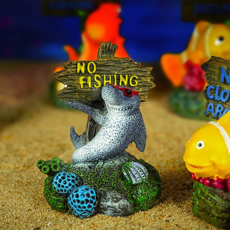 Genuino caballito de mar cocodrilo delfín pez feo acuario paisajismo pecera decoración decoración artesanía resina paisaje submarino