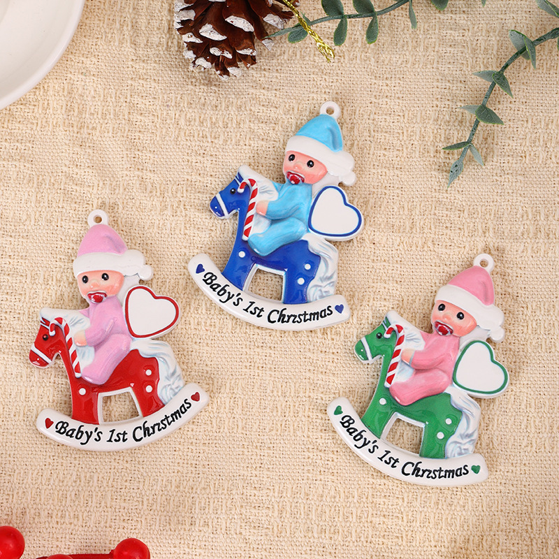 2022年アルファベットdiyクリスマスペンダントサンタクロースクロスボーダー樹脂マスク雪だるまクリスマスツリーペンダント|undefined