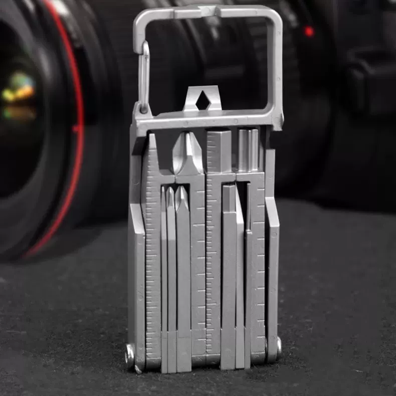 新型多功能带批摄影小工具不锈钢组合工具手机支架折叠户外开瓶器