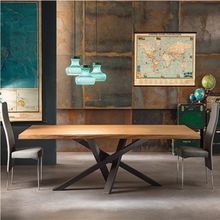 多功能创意实木桌子简约现代美式长方形餐桌办公室老板会职员议桌