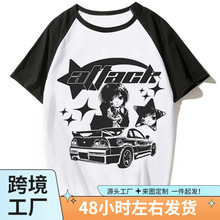 Y2k Tee women anime funny harajuku tshirt girl Japanese clot