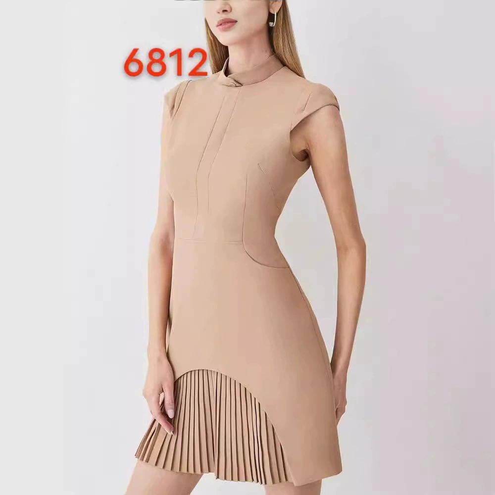 AliExpress трансграничный 2024 европейский и американский летний новый женский без рукавов с круглым вырезом тонкое темпераментное платье пригородной кисточки