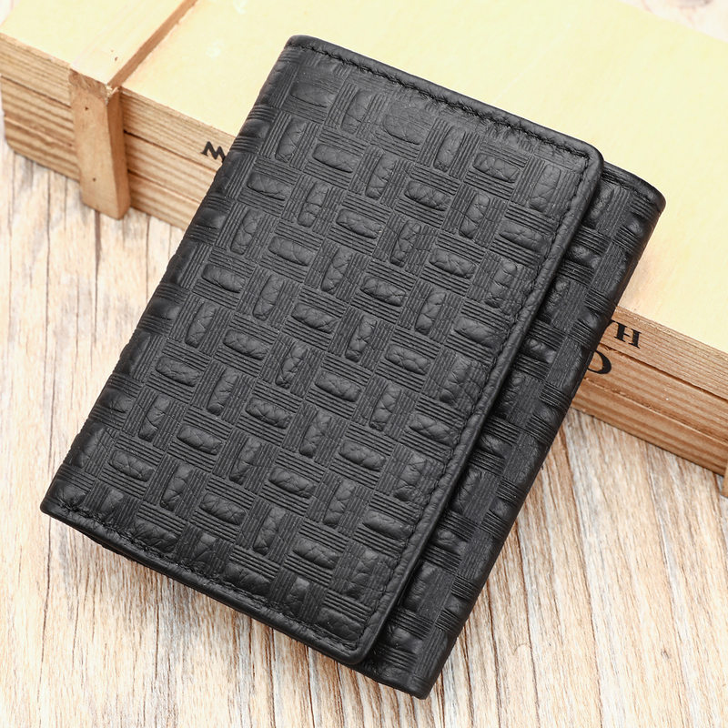 Ví nam da bò thật dập nổi cao cấp nhiều ngăn đựng thẻ, ví gấp đôi thủ công — Cà phê đậm, Màu cà phê, Màu nâu, Màu đen