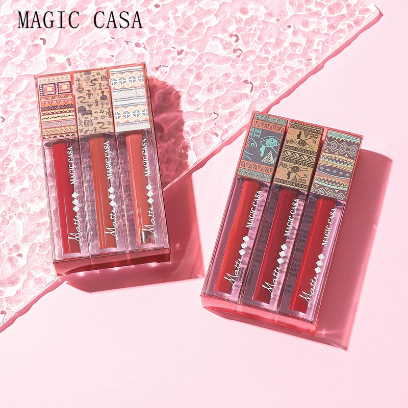 MAGIC CASA Matte lip gloss, lipstick, square tube, 3D, long-term effect