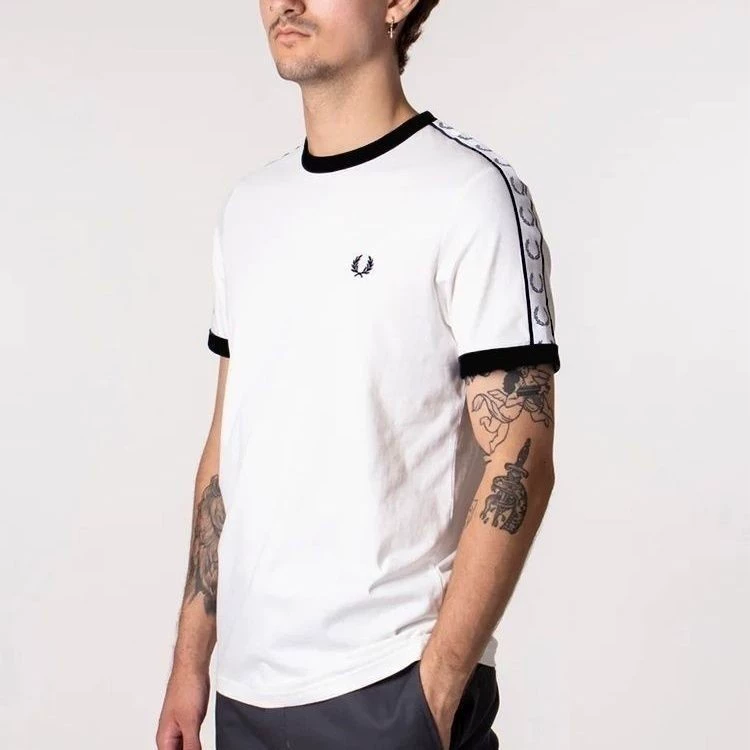 Футболка Fred Perry с этикеткой Wheat Ear String, одинаковый стиль для мужчин и женщин, прямой полурукав, цельная, бесплатная доставка через границу