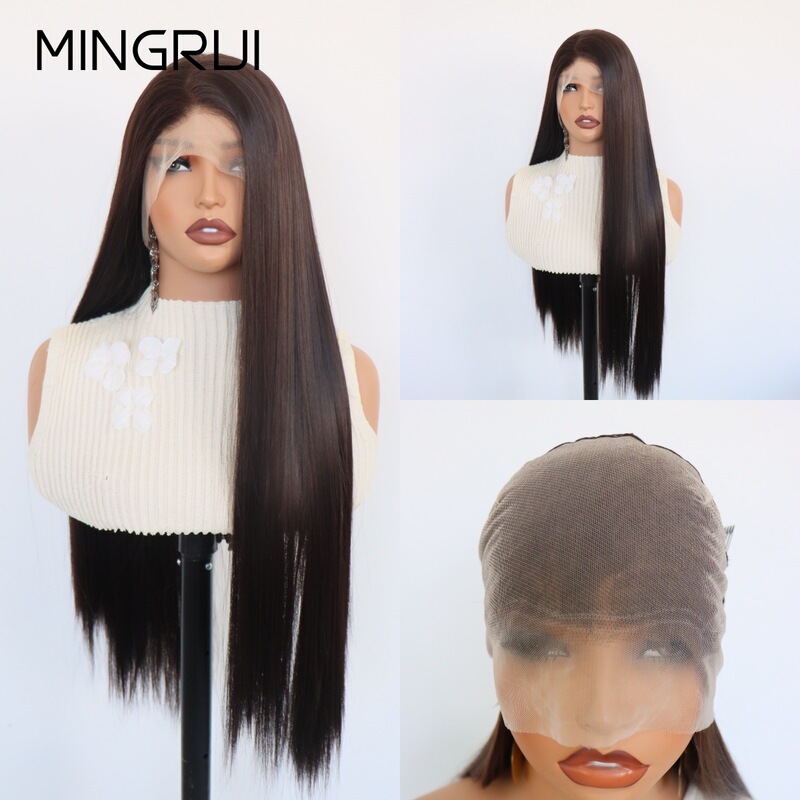 Qingdao factory full lace wigs, synthetic fiber wigs, European and American export lace full head wigs