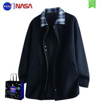 NASA联名美式拼接中长款风衣男款春秋季高级感痞帅夹克时尚外套男