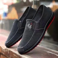 Fashionable and versatile old Beijing cloth shoes, men's canvas shoes, junior high school students' slip-on beanie shoes, comfortable casual shoes