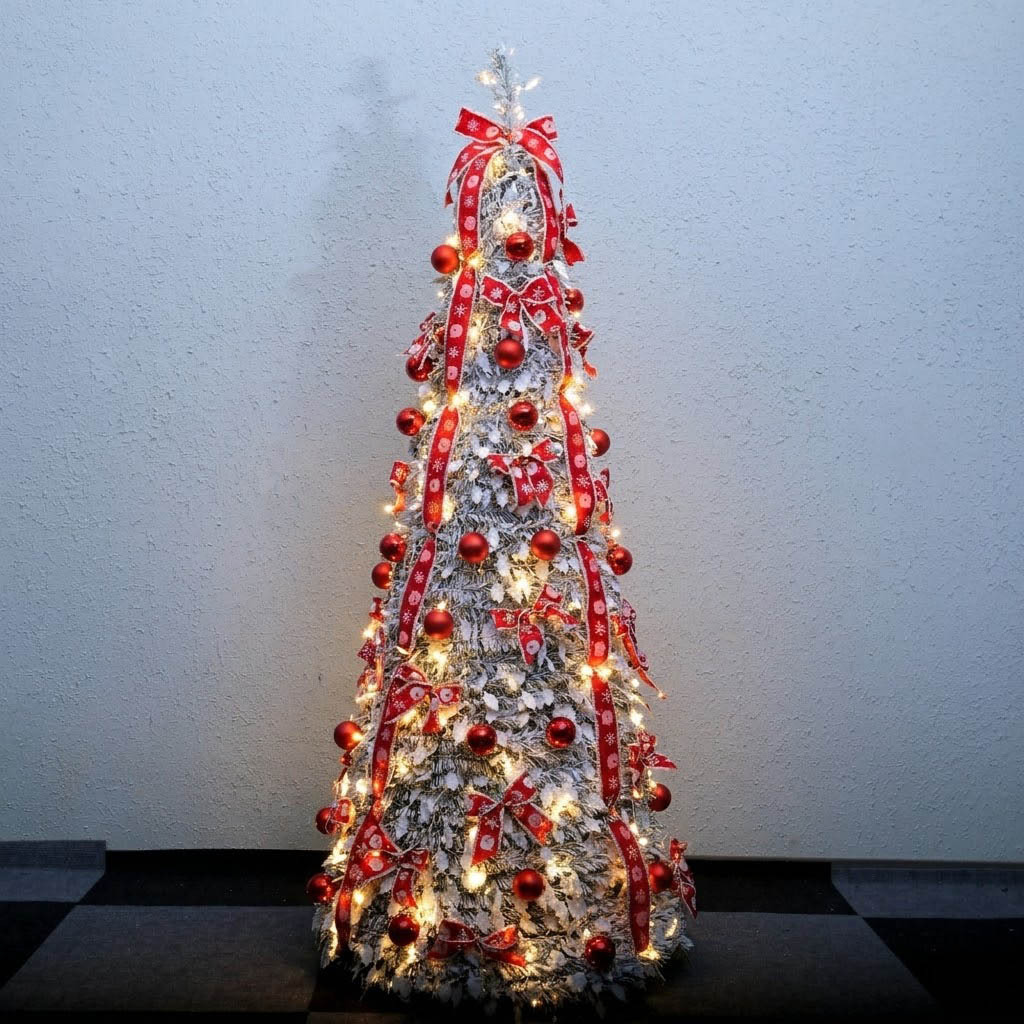 Árbol de Navidad retráctil plegable paquete doméstico decoración de Navidad árbol de torre de PVC 1.8m nuevo solo transfronterizo