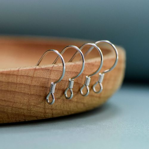 Qianseye S925 sterling silver ear hook handmade diy ear jewelry accessories silver ear hook earrings wholesale silver ear hook earrings