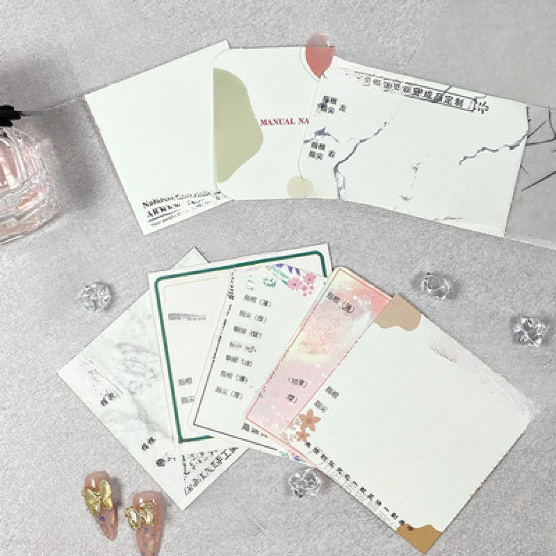 Nail Art Display Cards, Finished Nail Pieces, Nail Art Card Works, Hard Card Nail Tips for Photography