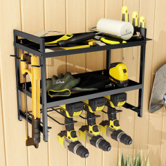 跨境壁掛式電動工具收納架重型浮動儲物架手電鑽螺絲刀工具置物架
