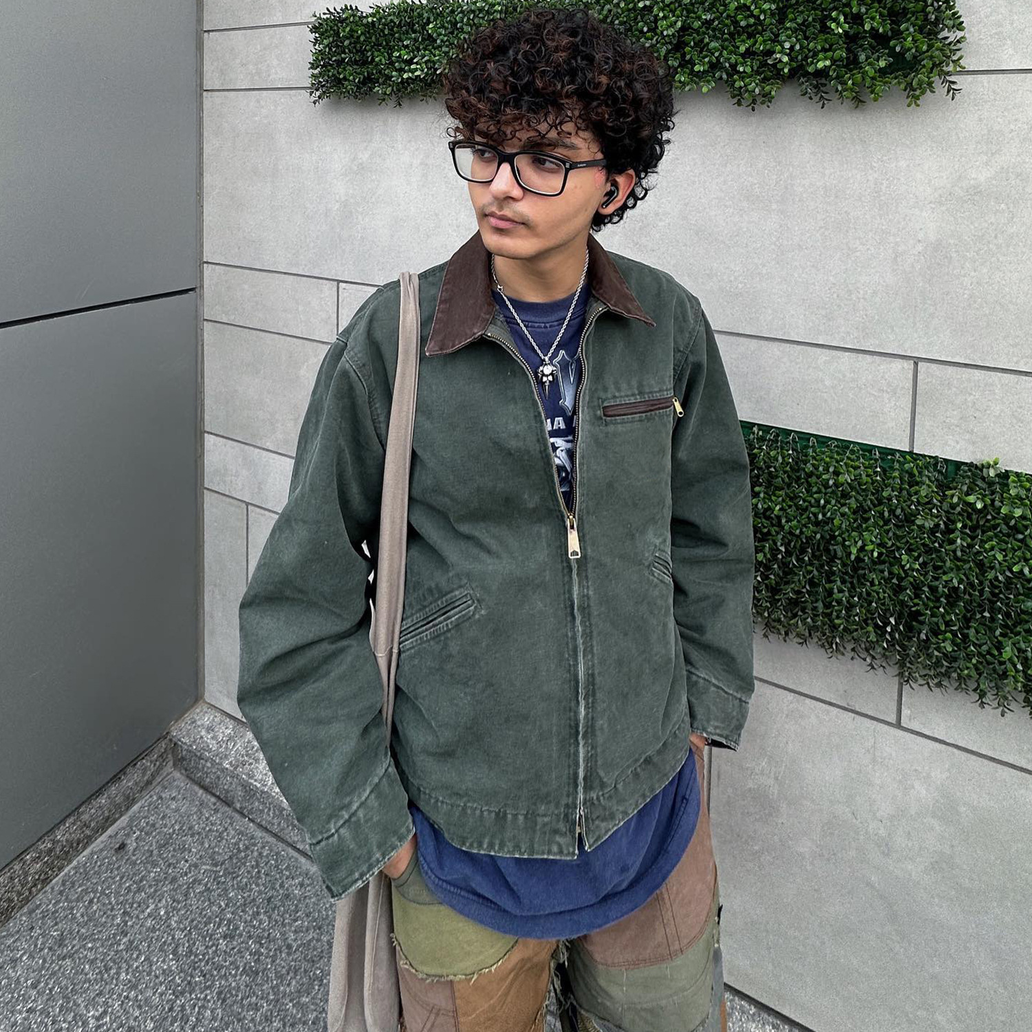 Estilo americano cleanfit Carhart pesado lavado angustiado Detroit J97 ropa de trabajo suelta chaqueta de la solapa