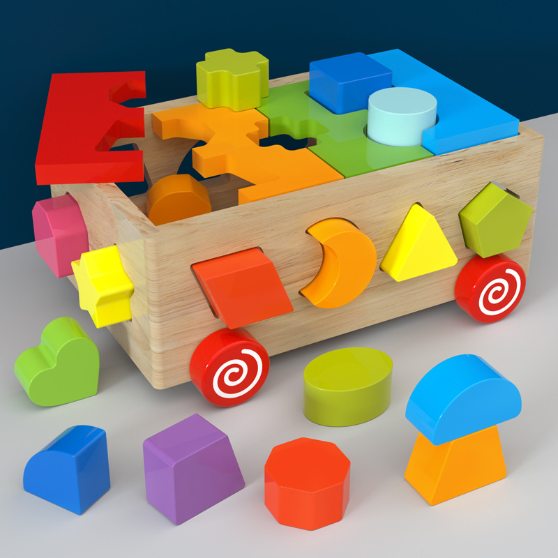 Bloques de construcción para bebés juguetes 0-1-2 años 3 bebés niños y niñas energía cerebro madera ensamblada educación de la primera infancia