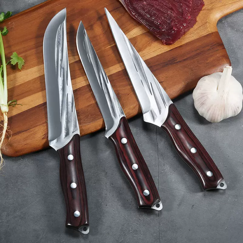 手工锻打剔骨刀杀猪刀专用屠宰刀加厚三件套刀具割肉刀锋利厨师刀