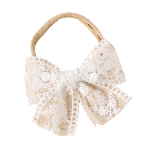 Summer children's nylon headband with bow handmade
