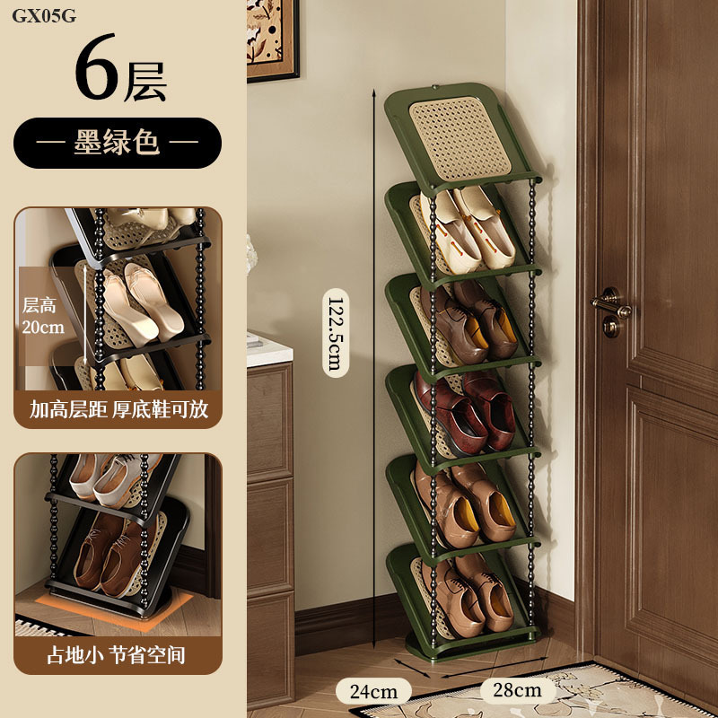 鞋架多层家用入户小窄简易鞋柜宿舍中古风放鞋架2025新款收纳架子|undefined