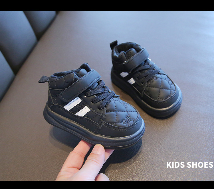 Winter children's sports with plush thick board warm bread men's and women's shoes, waterproof shoes_voghion.com