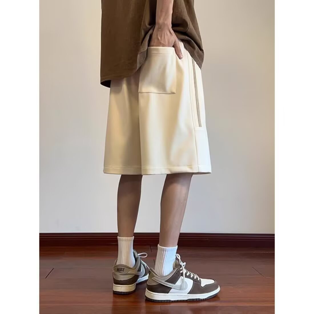 Pantalones cortos deportivos de baloncesto de estilo americano, pantalones de tendencia de verano delgados, pantalones casuales de oversize para correr.