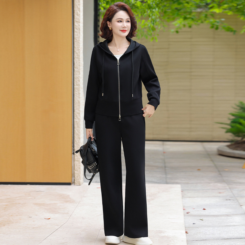 中老年女春秋上衣外套运动服两件套2025新款洋气妈妈秋装休闲套装|undefined