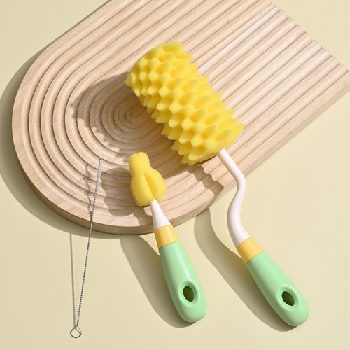 Infant sponge bottle brush, nipple brush, artifact kitchen cleaning brush, straw brush, wide diameter cup brush, can be wholesaled