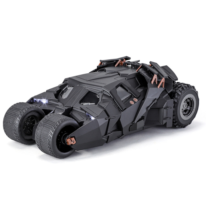 1:24 Genuine Batmobile-Dark Knight Alloy Model Artificial Sound and Light Pull-Back Spray Chariot Kidsren's Toy