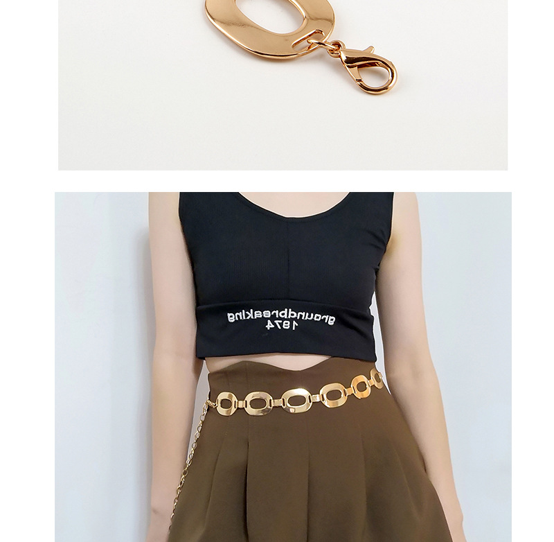 145g Weight Waist Chain Classification 1 Piece Quantity Holiday, Party, Street Occasion Metal Material Oval, Belt Pattern Women's Gender Streetwear Style Streetwear Oval Belt Metal Women's Chain Belts 3