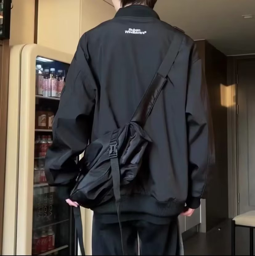 New retro zipper design, black pilot jacket, men's trendy and cool jacket, double layered thick top_voghion.com