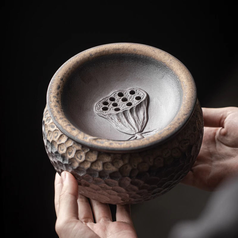 セラミック茶粕タンク、茶洗い、建水フィルター付き家庭用廃水タンク、大型卓上ゴミ箱、お茶入れ、孟茶タンク|undefined