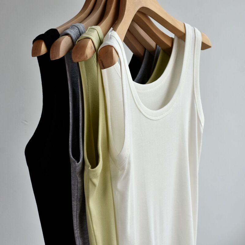 【Ace Vest】New Style Women's Elastic Ribbed Wide-Edge Round Neck Camisole, Slim-Fit Outerwear Tank Top 【Ace Vest】New Style Women's Elastic Ribbed Wide-Edge Round Neck Camisole, Slim-Fit Outerwear Tank Top