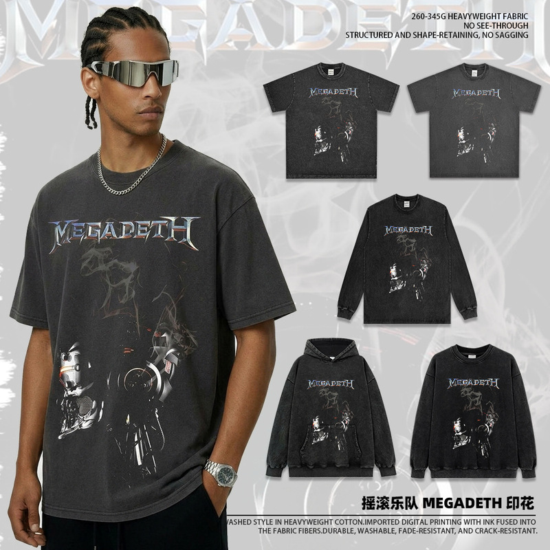 New Short Sleeve T-Shirt Rock Band MEGADETH Hip Hop Retro Heavy Cotton Crewneck Hooded Sweatshirt New Short Sleeve T-Shirt Rock Band MEGADETH Hip Hop Retro Heavy Cotton Crewneck Hooded Sweatshirt