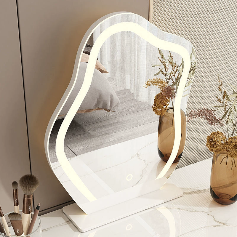 LED Vanity Mirror Smart Fill Light, Cloud Shape, Marble Base, Wall or Table Mount
