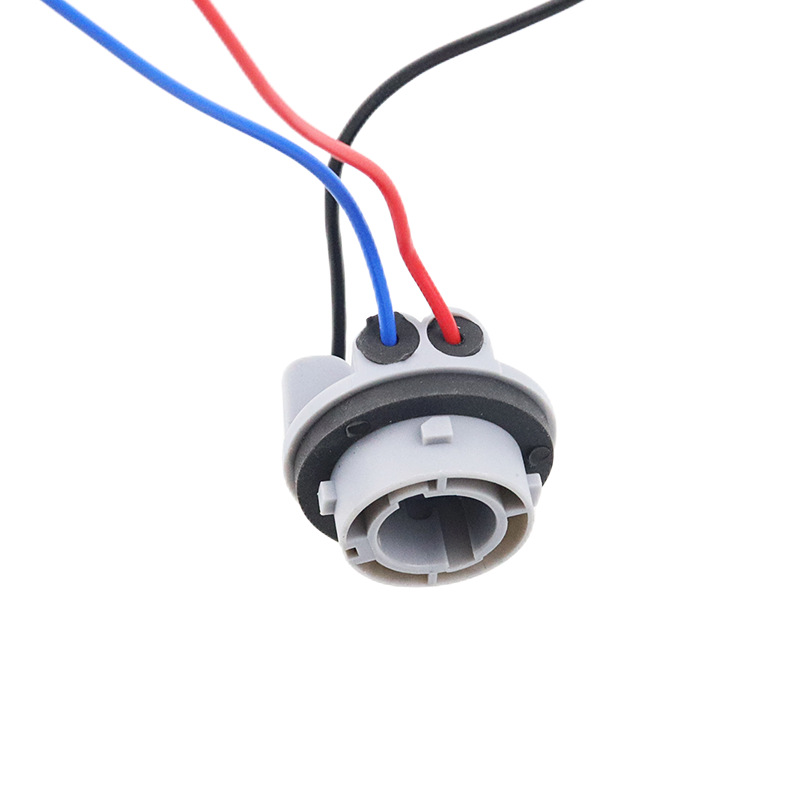 汽車連接器1157後尾燈高低腳雙絲倒車燈轉向燈剎車燈座插座