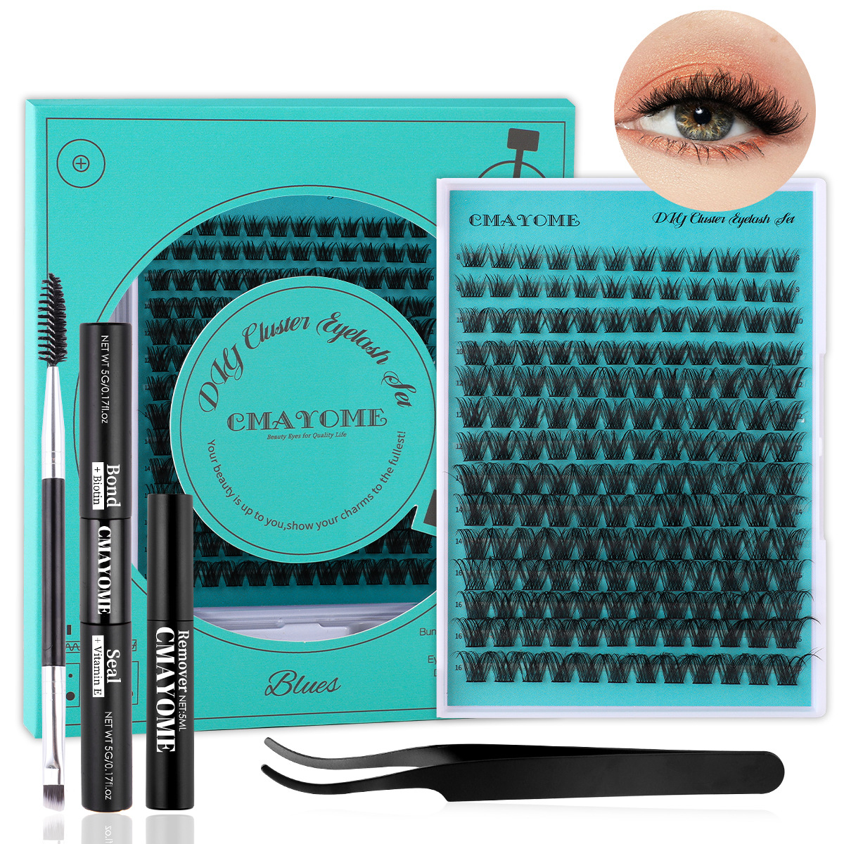 Transfronterizos DIY un solo mechón de pelo 168 mechones de 10 - 16mm falsas pestañas simuladas rollo de ojos densos pestañas al por mayor