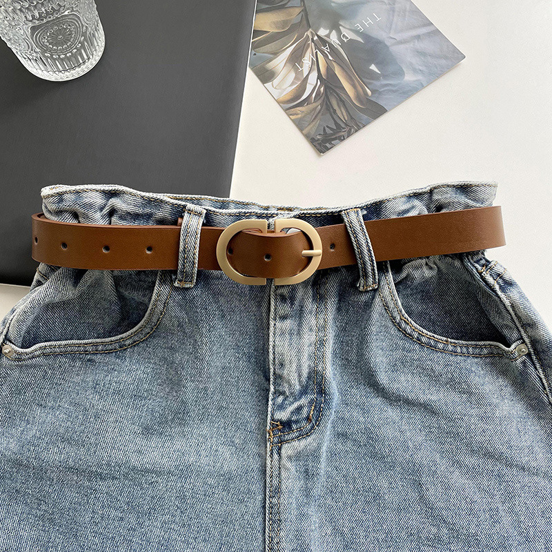 Nuevo estilo coreano de moda personalizada hebilla de la correa de las mujeres elegante vestido de todos los partidos traje cinturón negro