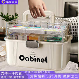 三层家用医药箱手提急救箱药品医疗箱特大号家庭版透明药箱收纳盒